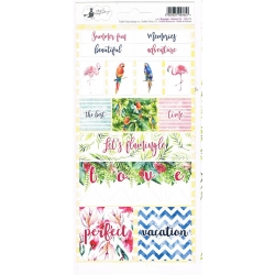Naklejki   flaming, papuga, love  - 18szt    ,  arkusz 23x10,5cm